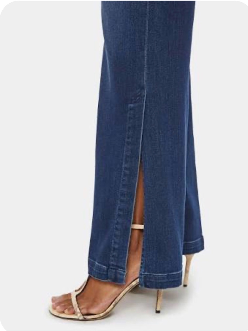 MOTHER Dark Blue High-Rise “The Hustler Sidewinder” Jeans with Side Slit - Picture 3 of 5